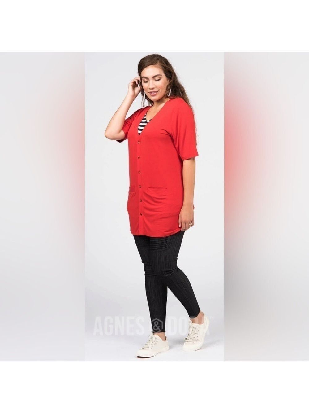 Agnes & Dora™ Welt Pocket Cardigan Hot Pepper - XXXL - NWT